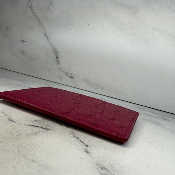 Louis Vuitton Ostrich Cardholder Magenta red/pink exotic card case wallet LV - Picture 9 of 11